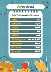 Daily Vocabulary English to Urdu